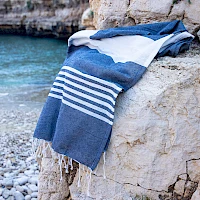 Foto di Telo mare pareo blue marine